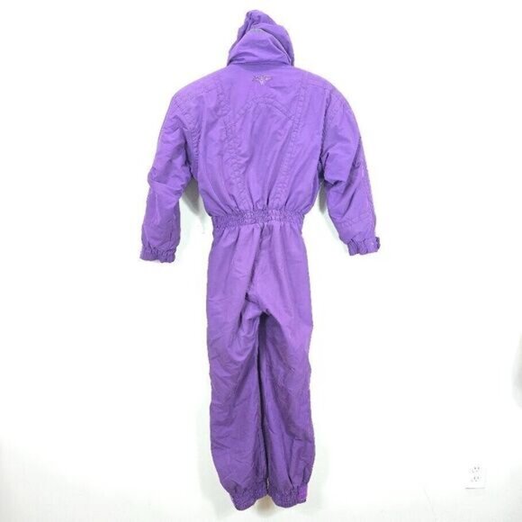 Vintage Obermeyer Thermolite Hooded Ski Suit 6 Purple Insulated Elastic Waist - Picture 7 of 16